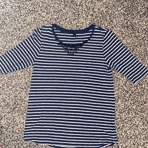 J crew striped shirt sleeve top